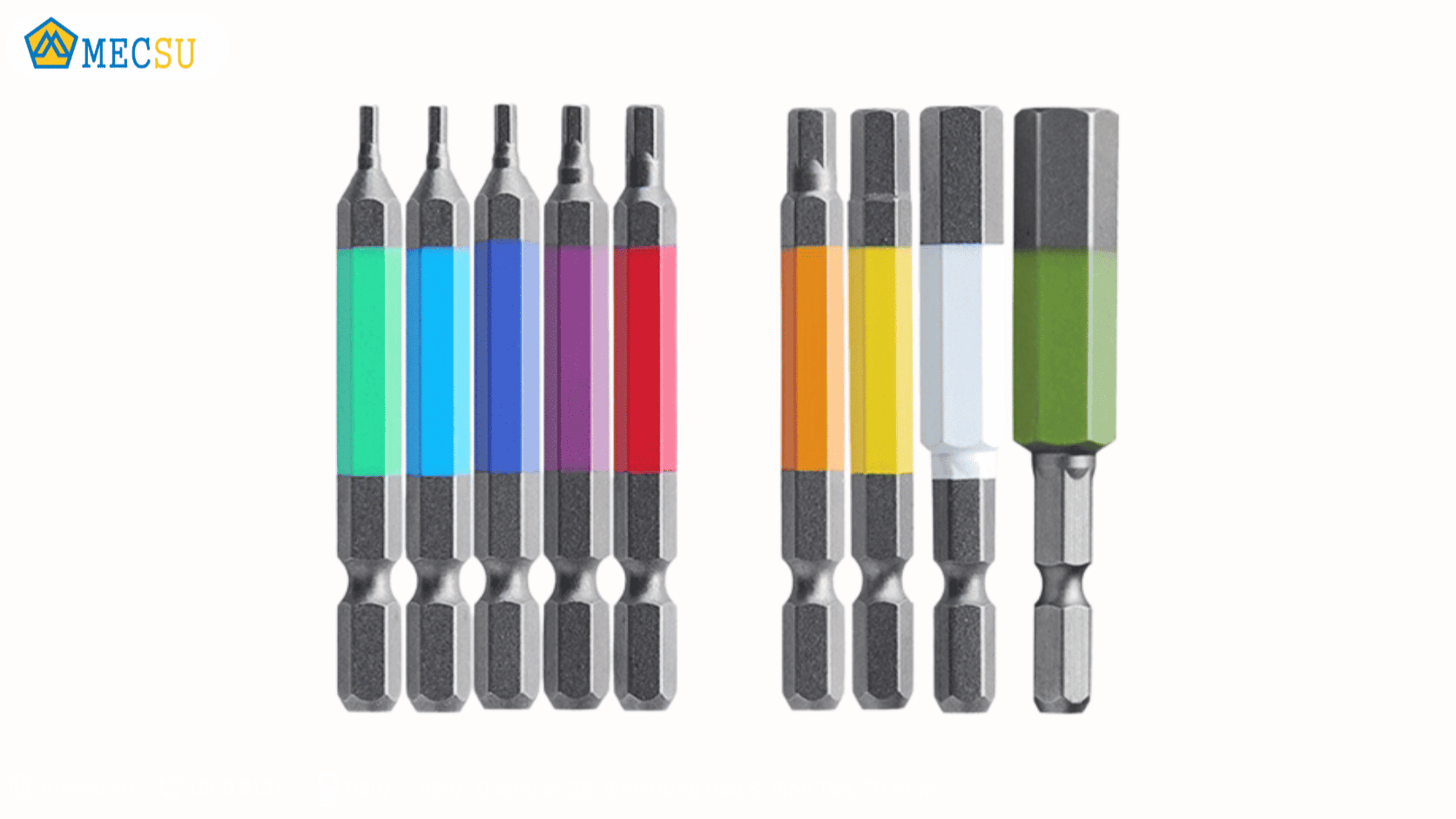Mũi lục giác (Hex) góc thẳng và góc nghiêng kết hợp bu-lông chìm lục giác 